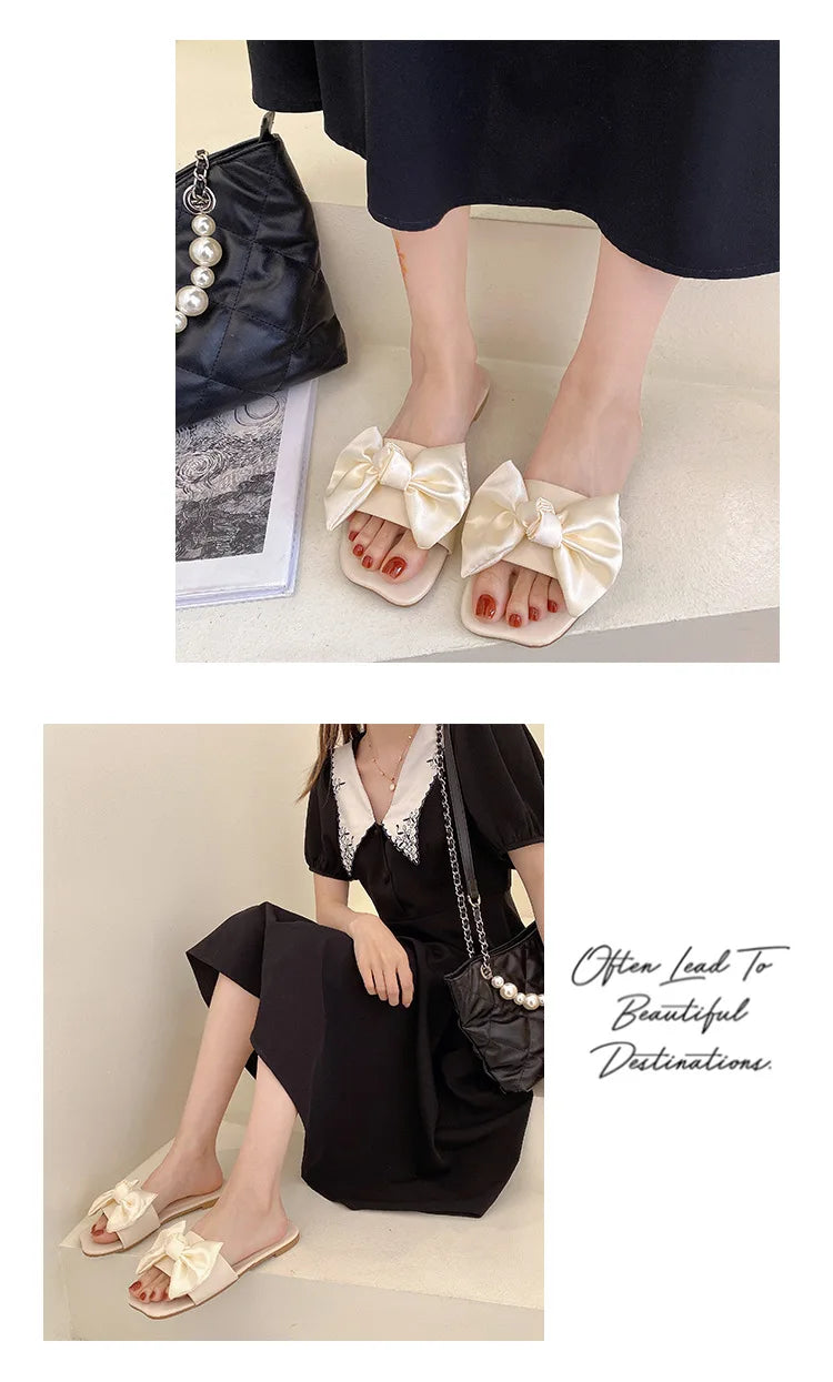 Bow Platform Flat Slippers – Summer 2025