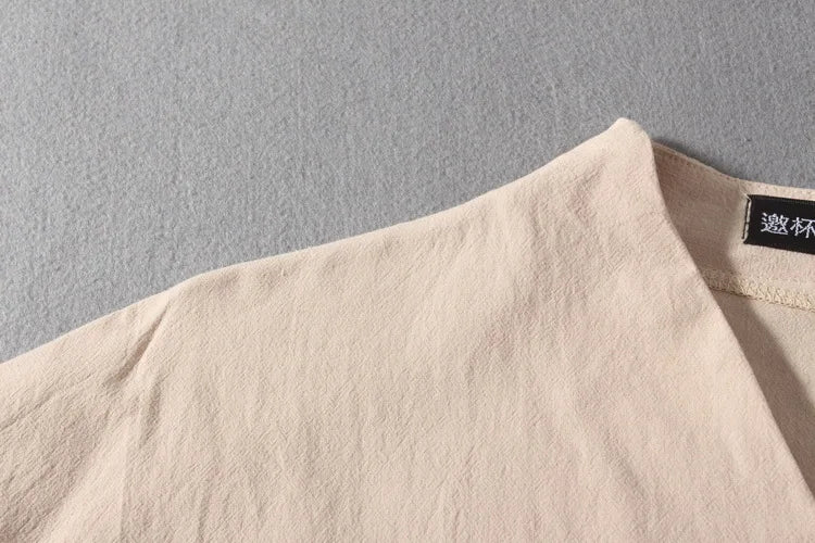 طقم رياضي رجالي من الكتان بمقاسات كبيرة