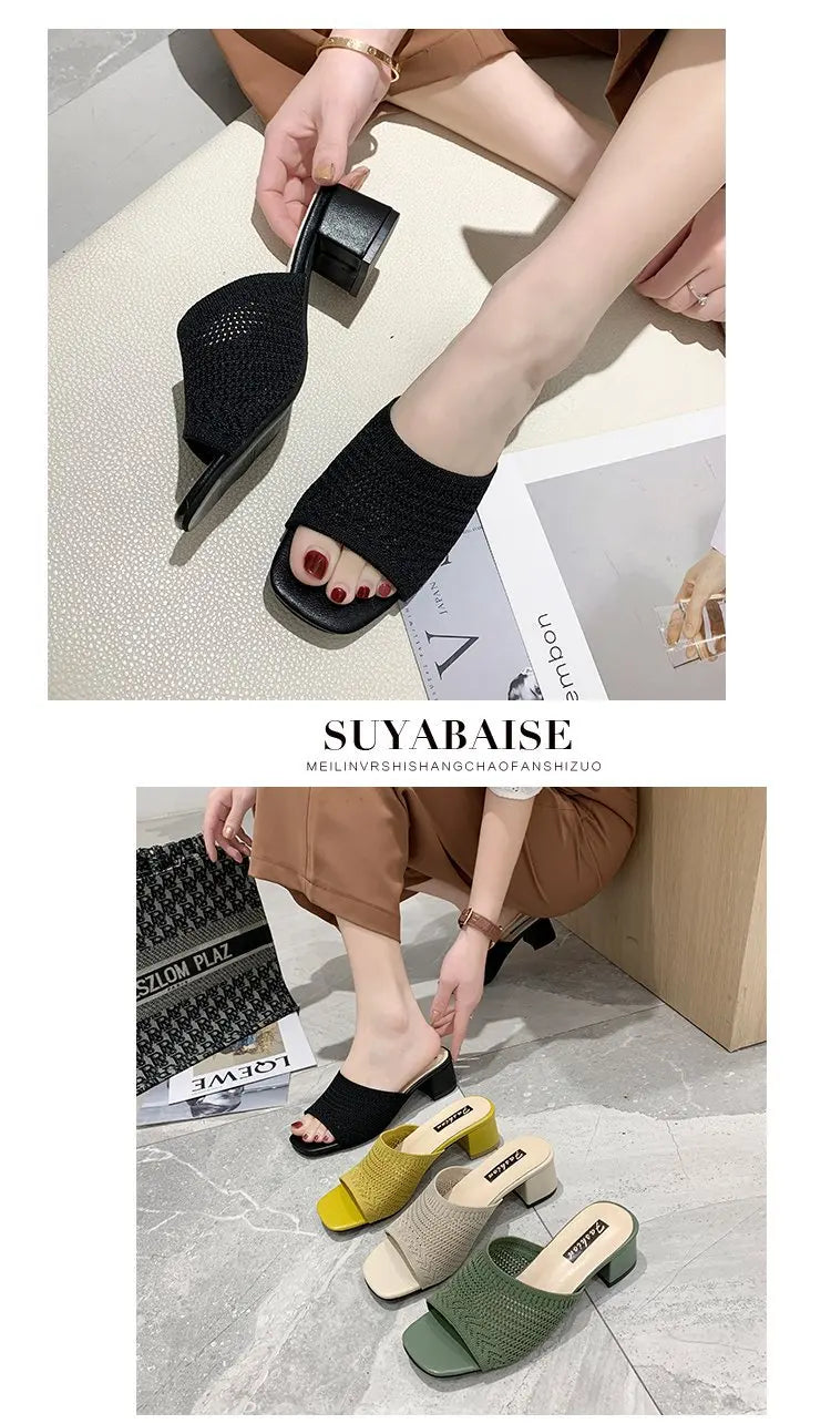 حذاء بكعب عالٍ معدني مربع الشكل 2025