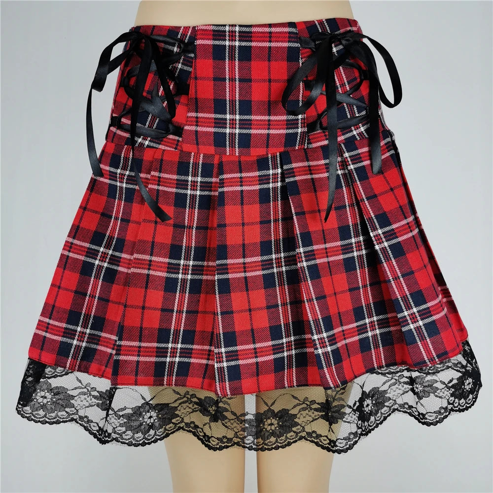 Women Gothic Patchwork Mini Skirt