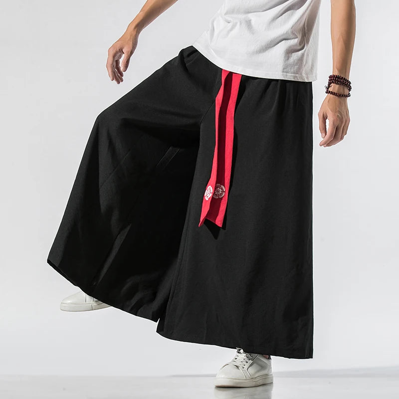 Men Wide Leg Hanfu Pants