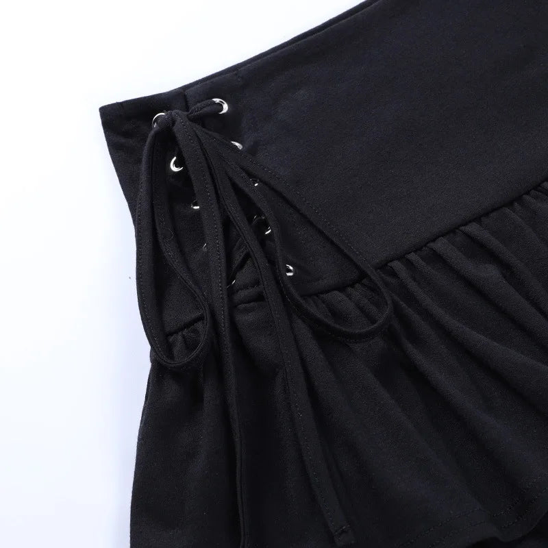 Women Goth Bandage Mini Skirt