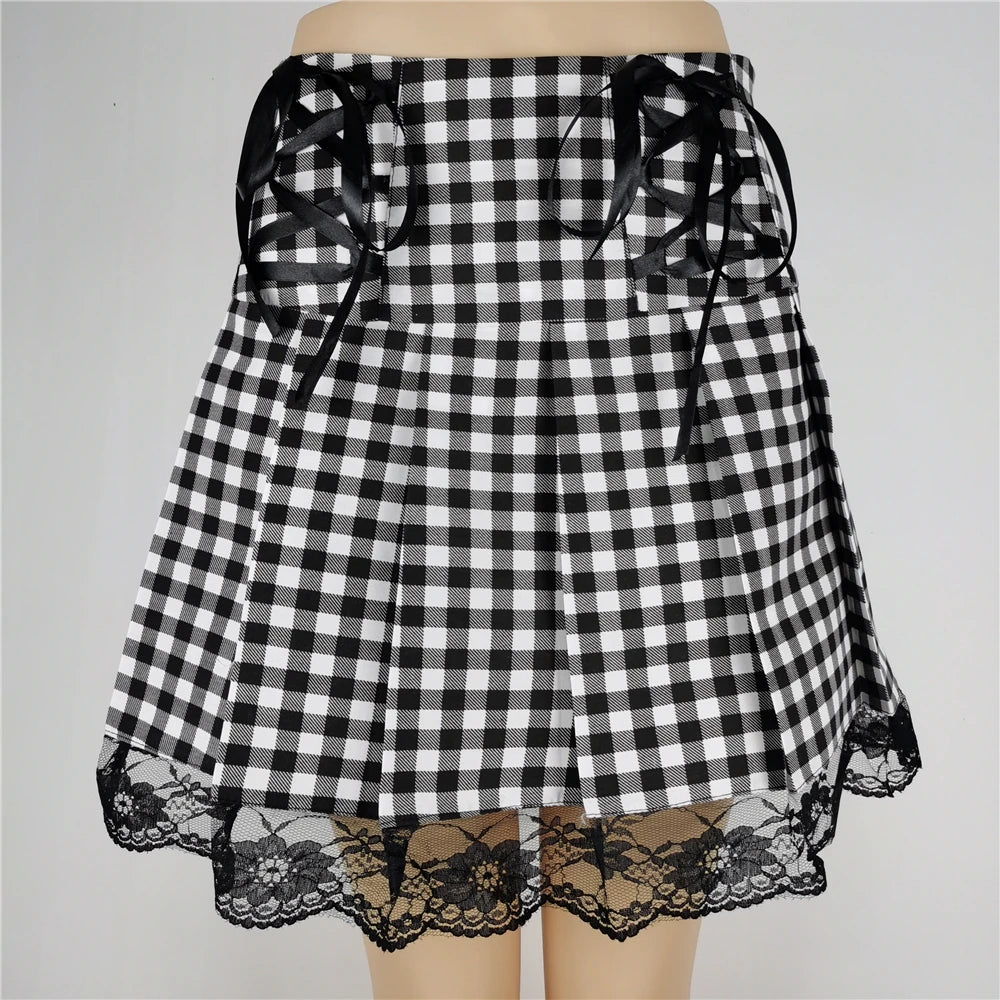 Women Gothic Patchwork Mini Skirt