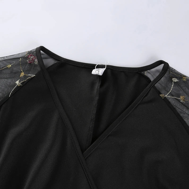 فستان حفلات بأكمام شبكية للنساء