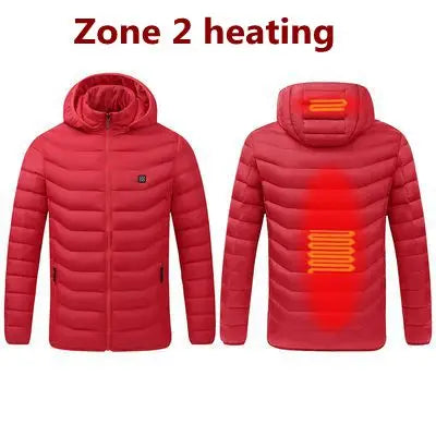 Men Heated Hooded Winter Parka