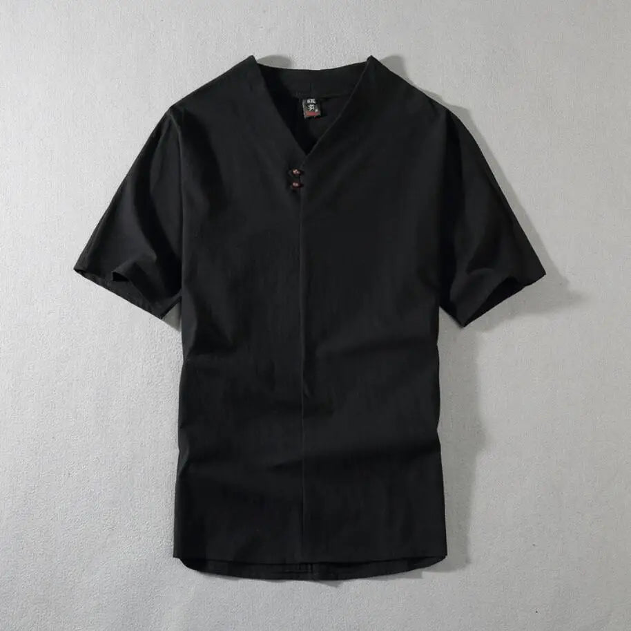 طقم رياضي رجالي من الكتان بمقاسات كبيرة