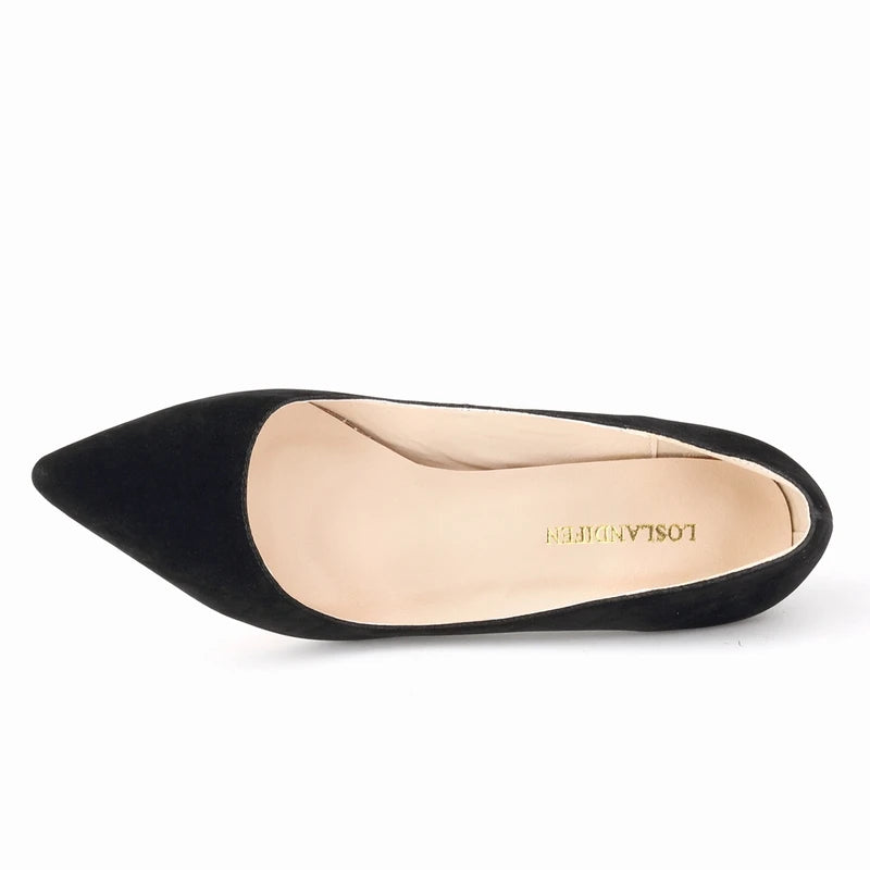 حذاء بكعب عالٍ من جلد الغزال بطول 8 سم - أحمر للحفلات