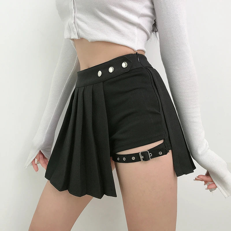 Women Plaid Gothic Half Skirt