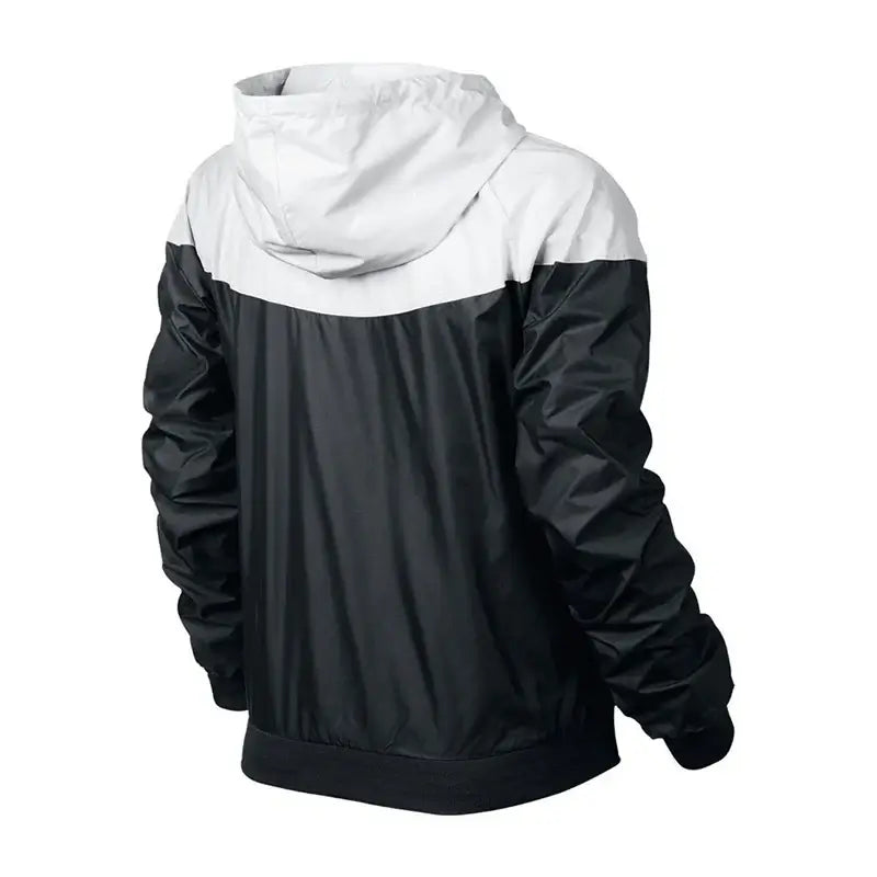 سترة رياضية بغطاء رأس مرقعة للنساء بمقاسات كبيرة