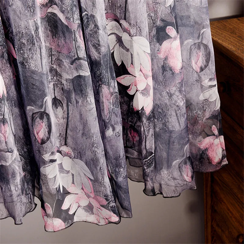 Women Boho Chiffon Long Skirt