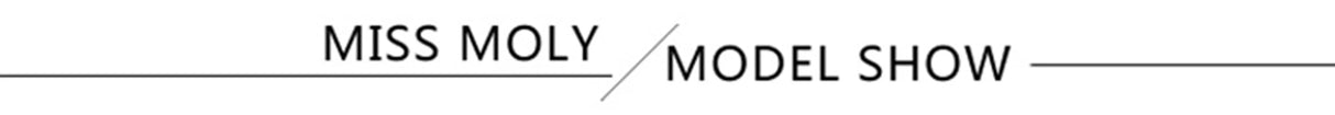 Miss Moly model show promotional banner featuring the brand name.