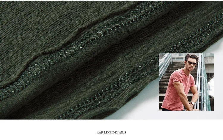 تي شيرت رجالي صيفي من القطن برقبة دائرية