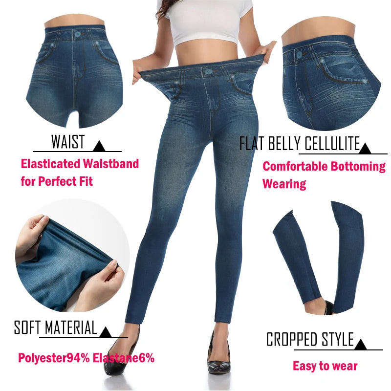 Women Printed Denim Leggings