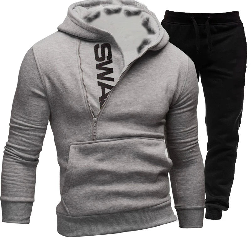 Men's Tracksuit Set – Zipper Hoodie & Pants