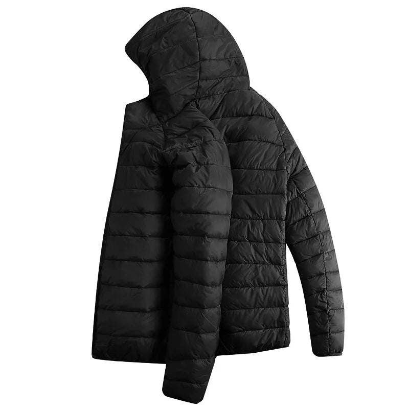 Men Heated Hooded Winter Parka