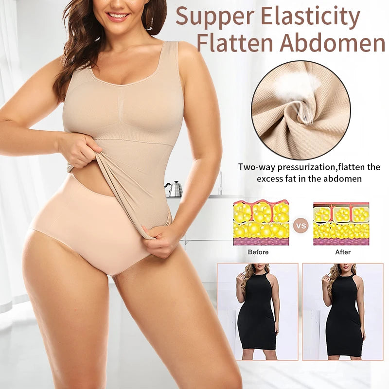 Tummy Control Built‑in Bra Cami Shaper