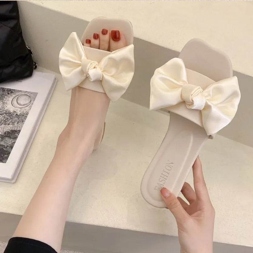 Bow Platform Flat Slippers – Summer 2025