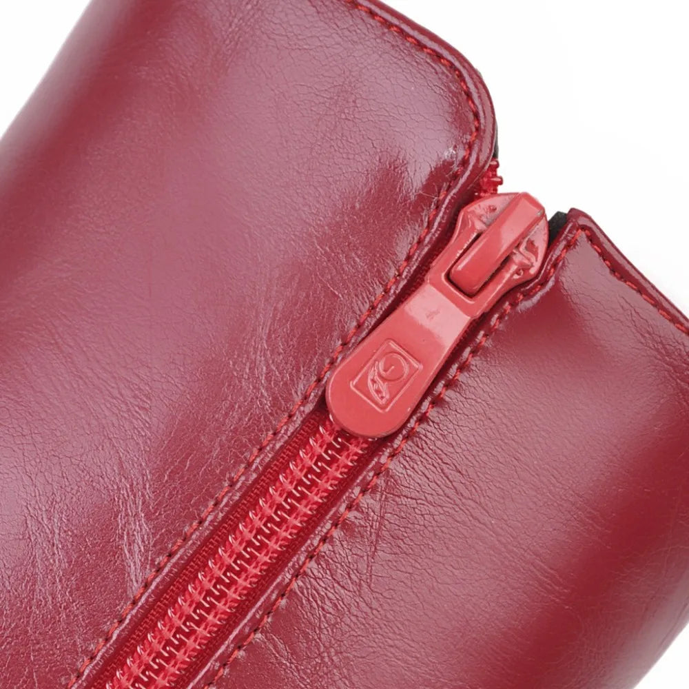 حذاء نسائي بكعب متوسط وسحاب جانبي للكاحل - أحذية شتوية كاجوال