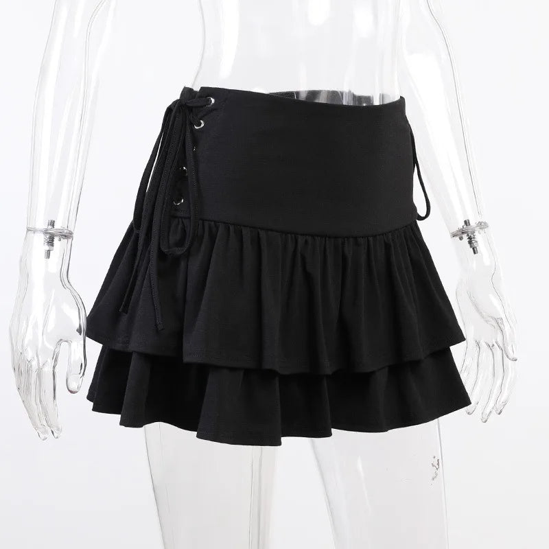 Women Goth Bandage Mini Skirt