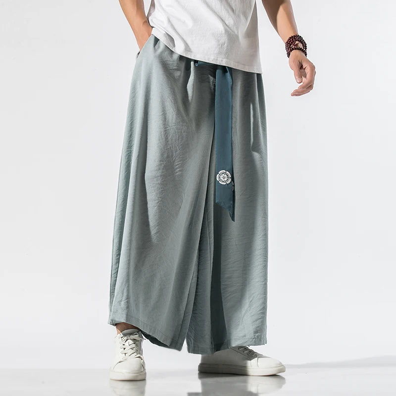 Men Wide Leg Hanfu Pants