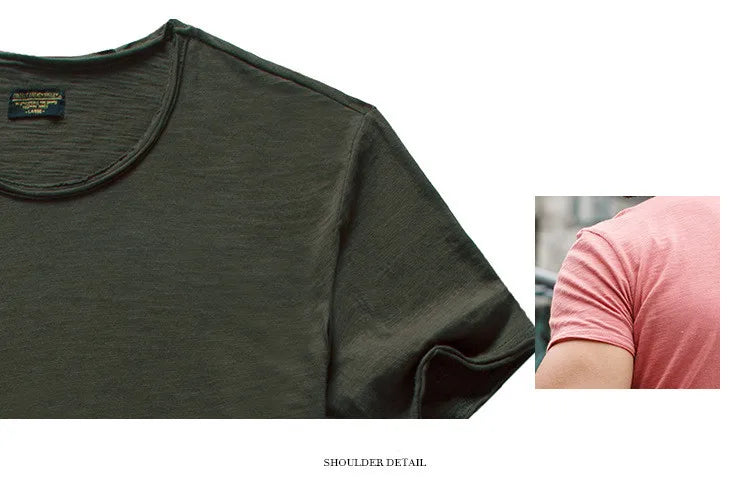 تي شيرت رجالي صيفي من القطن برقبة دائرية