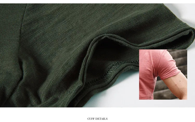 تي شيرت رجالي صيفي من القطن برقبة دائرية