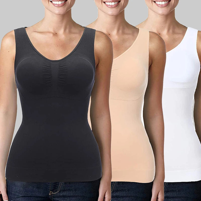 Tummy Control Built‑in Bra Cami Shaper
