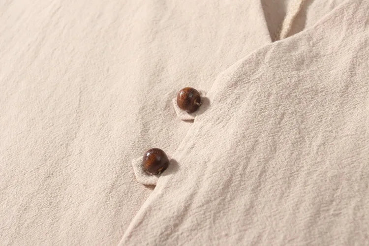 طقم رياضي رجالي من الكتان بمقاسات كبيرة