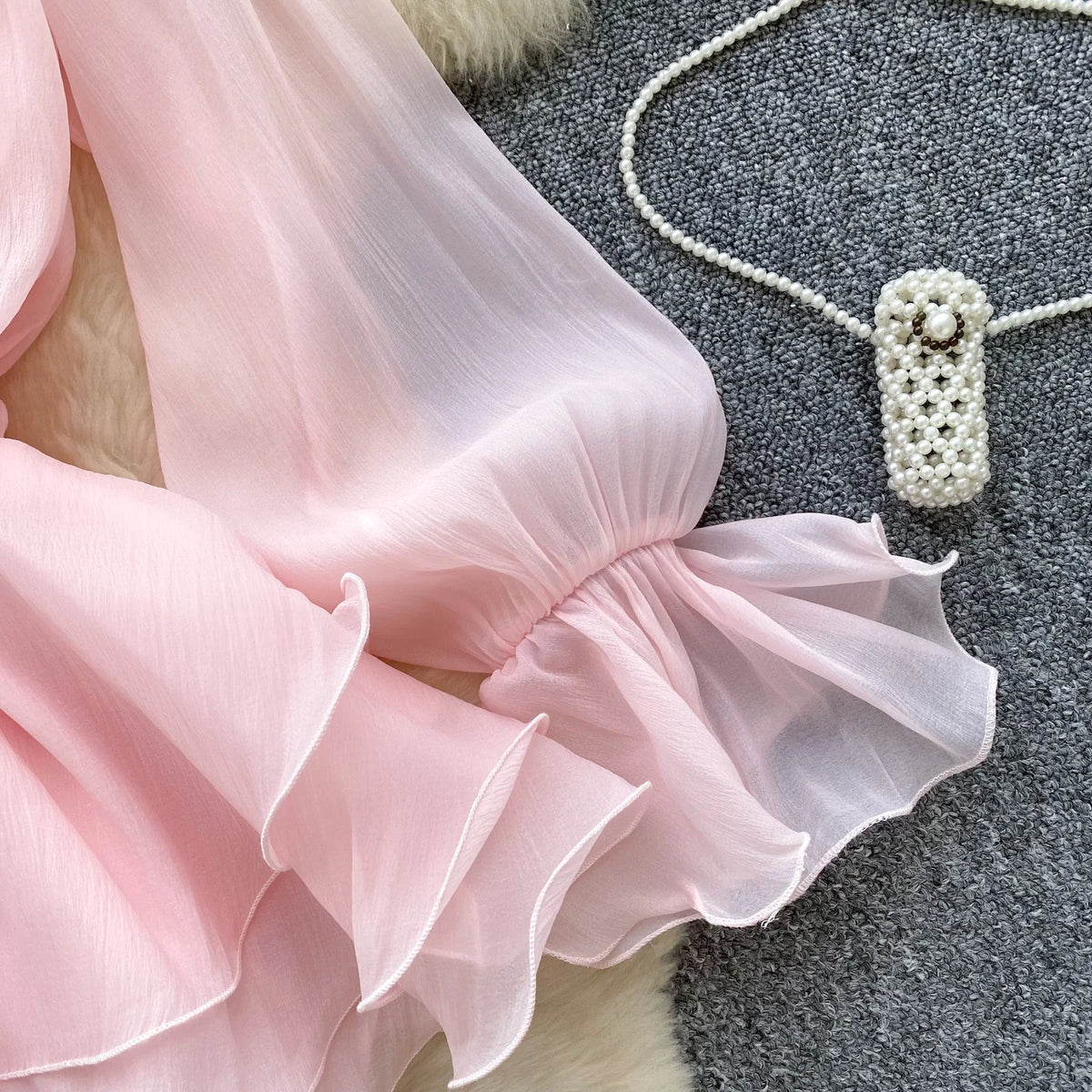 Women's Floral Chiffon Mini Dress