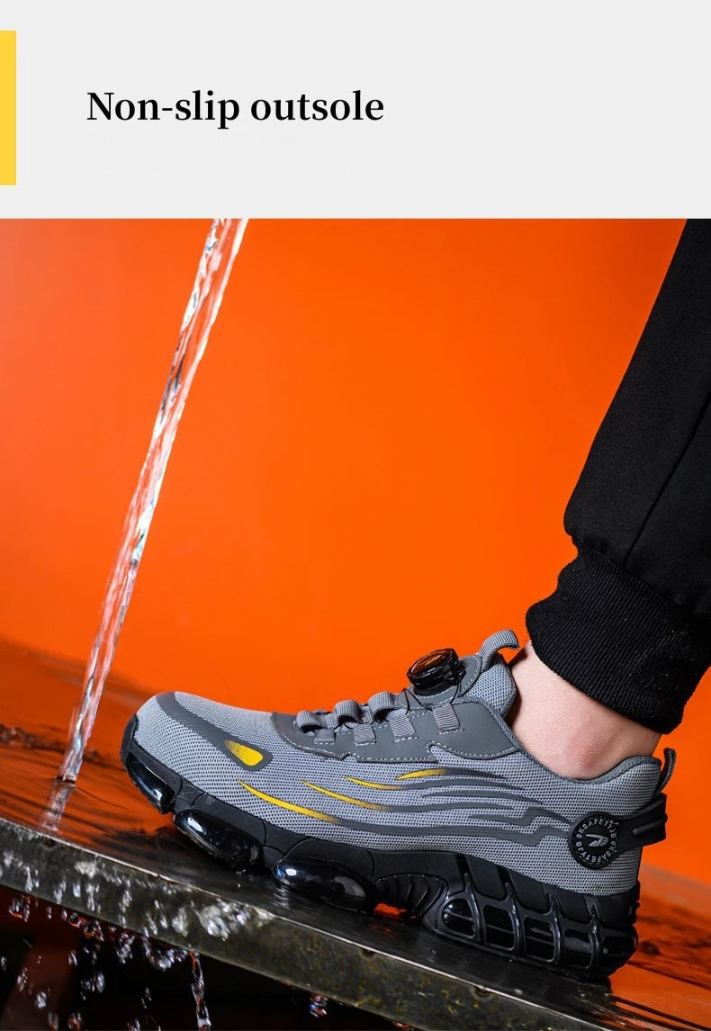 أحذية أمان نسائية شبكية قابلة للتهوية بأصابع فولاذية