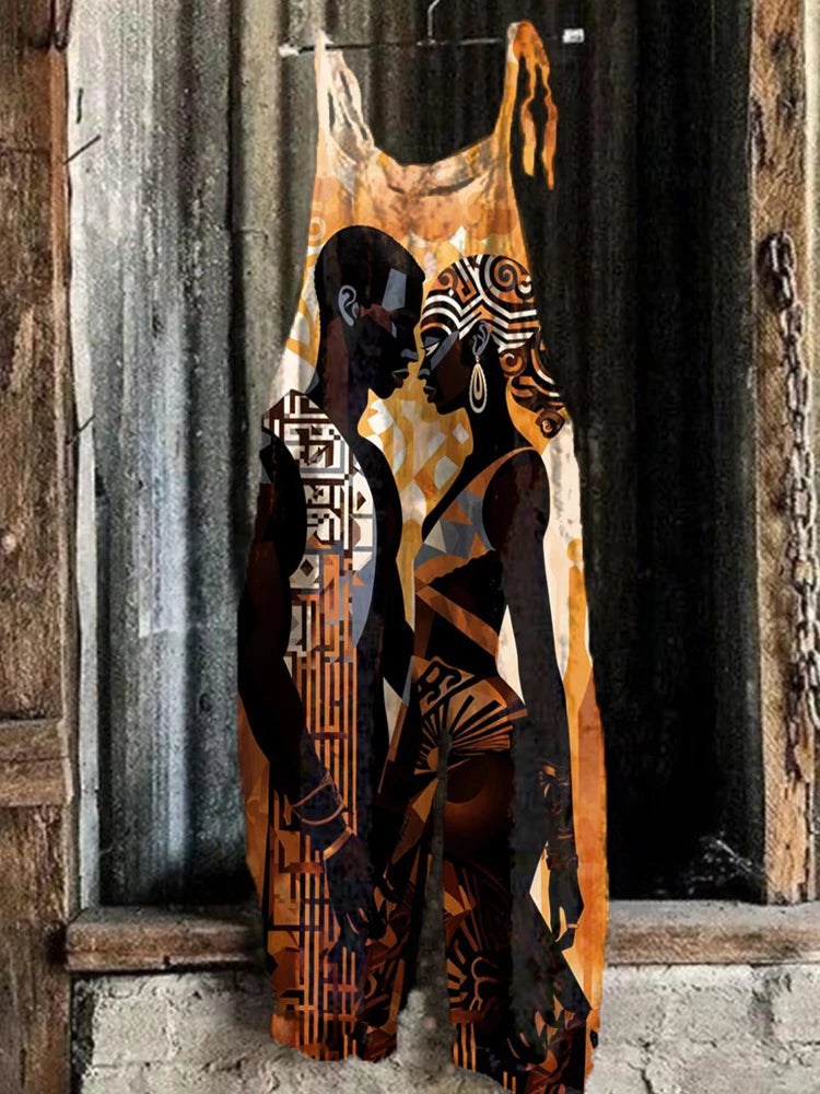 شورت نسائي من قطعة واحدة بطبعة تجريدية