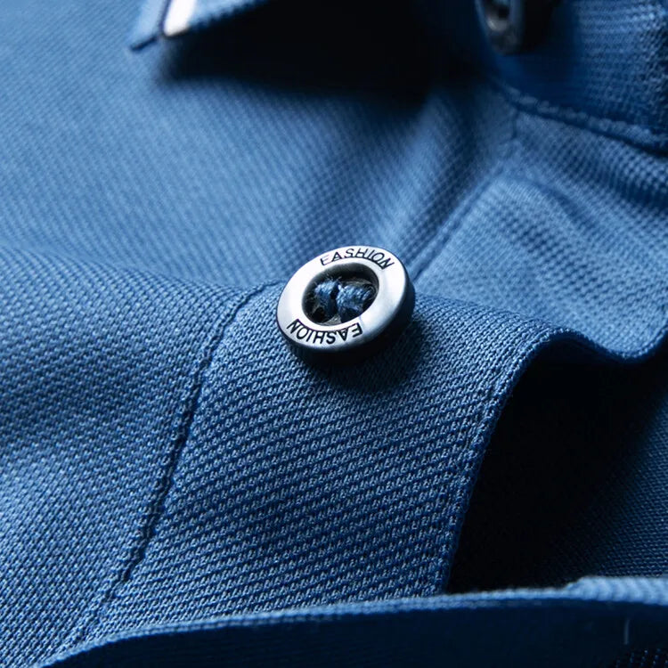 قميص بولو رجالي فاخر من الحرير والقطن