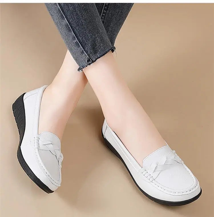 Women Leather Nurse Flats