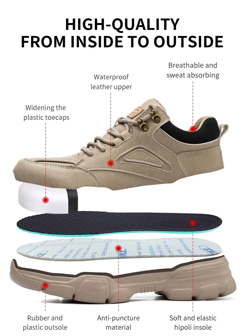 أحذية رياضية آمنة للعمل مصنوعة من أسلاك الفولاذ للرجال