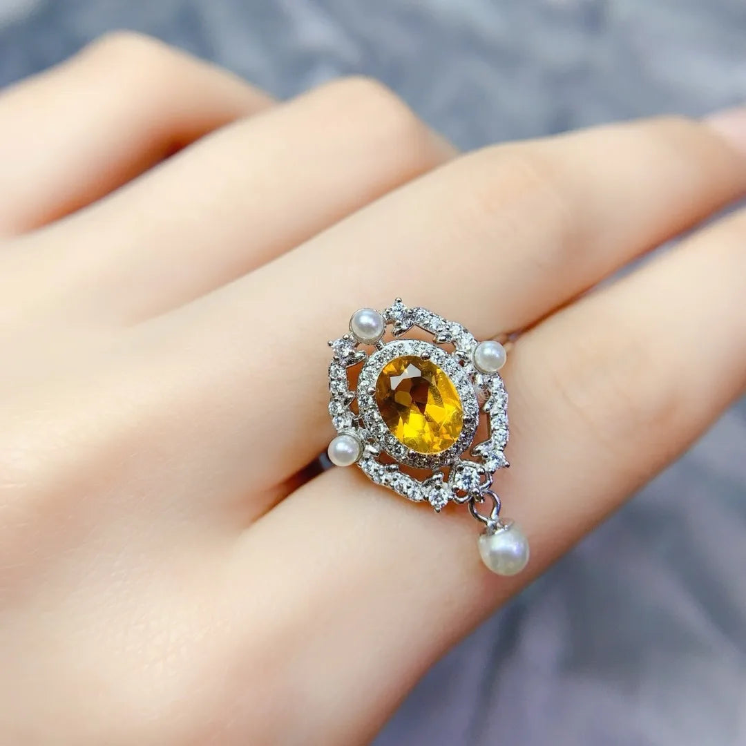 S925 Sterling Silver Luxury Crystal Ring