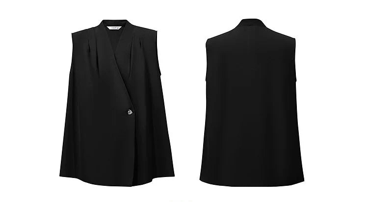 Amii Sleeveless Chiffon Office Blouse
