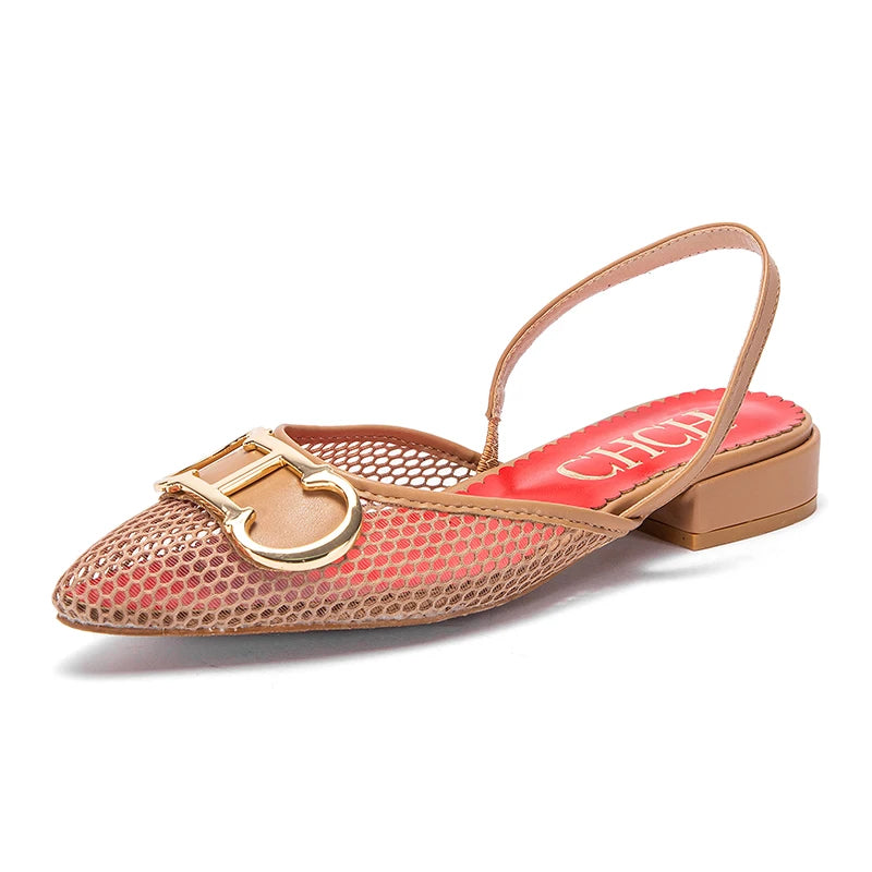 حذاء باليه مسطح نسائي من الجلد سهل الارتداء مع عقدة فيونكة