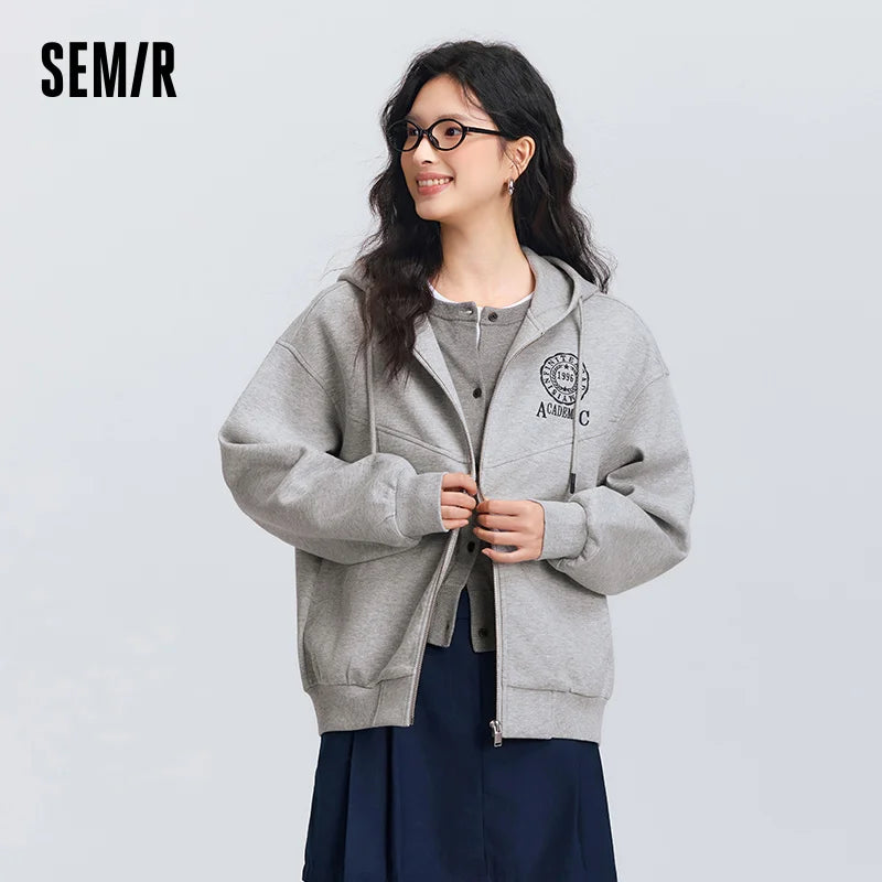 Semir Hooded Embroidered Drop Shoulder Jacket