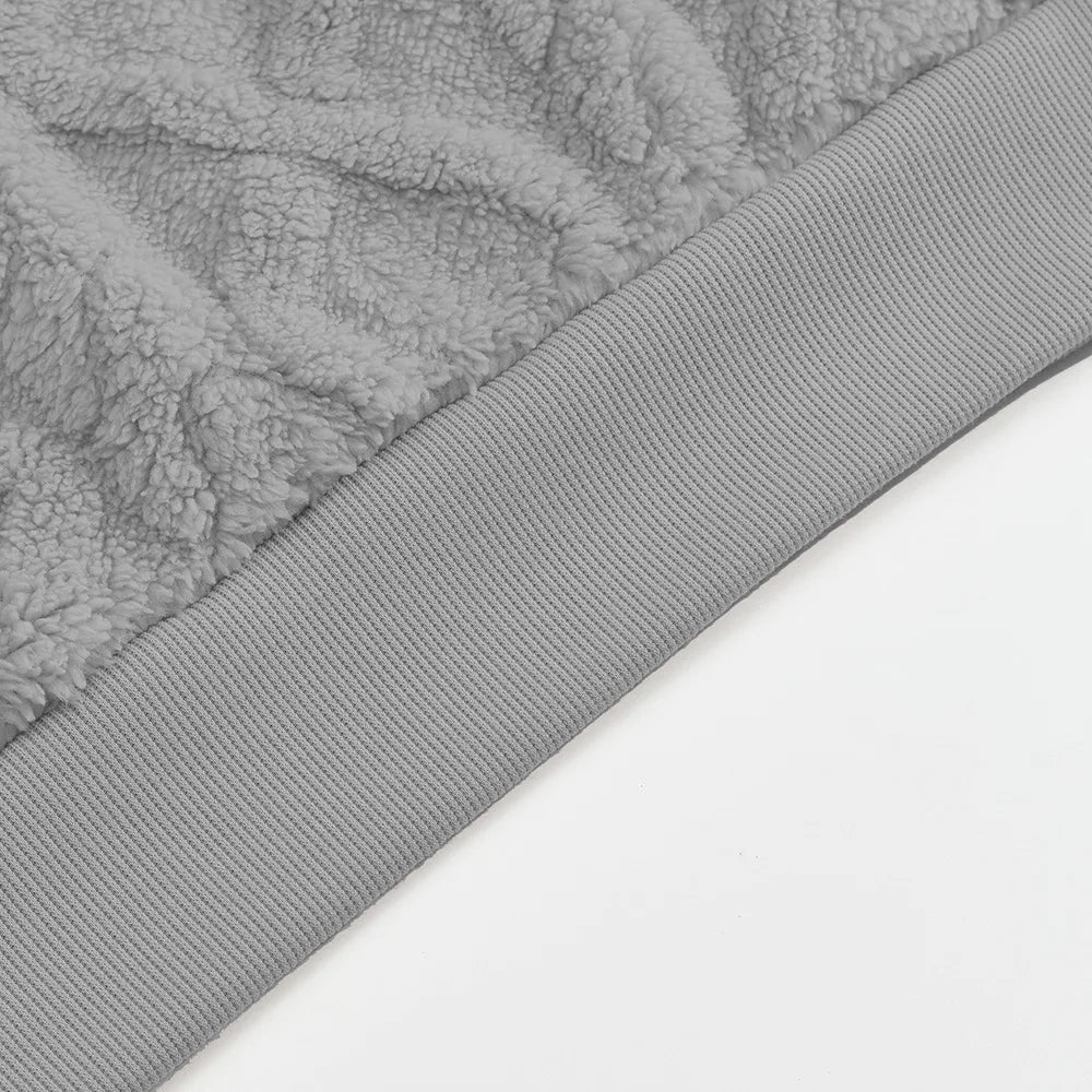 Men Velvet Hooded Pullover Sweater