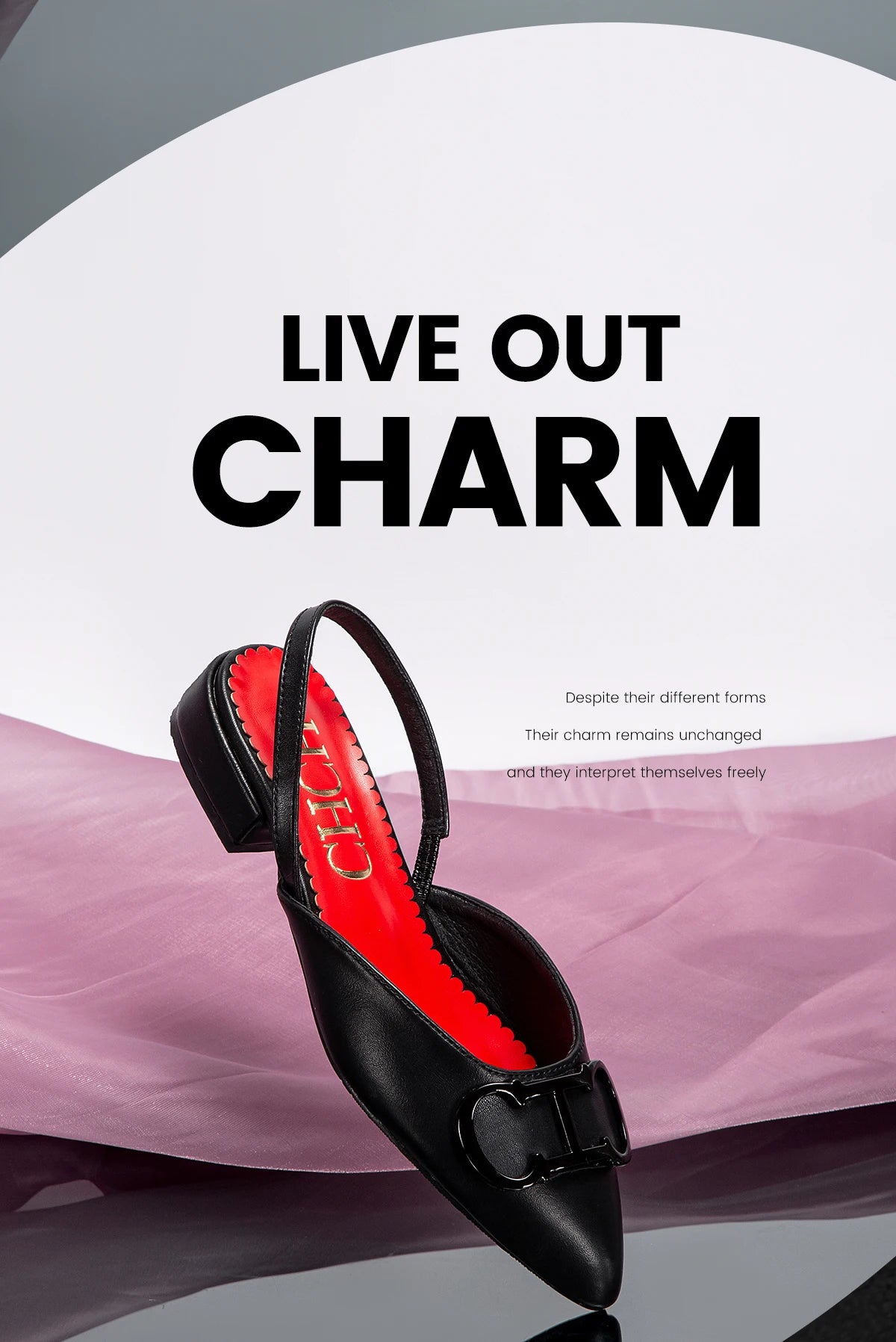 حذاء باليه مسطح نسائي من الجلد سهل الارتداء مع عقدة فيونكة