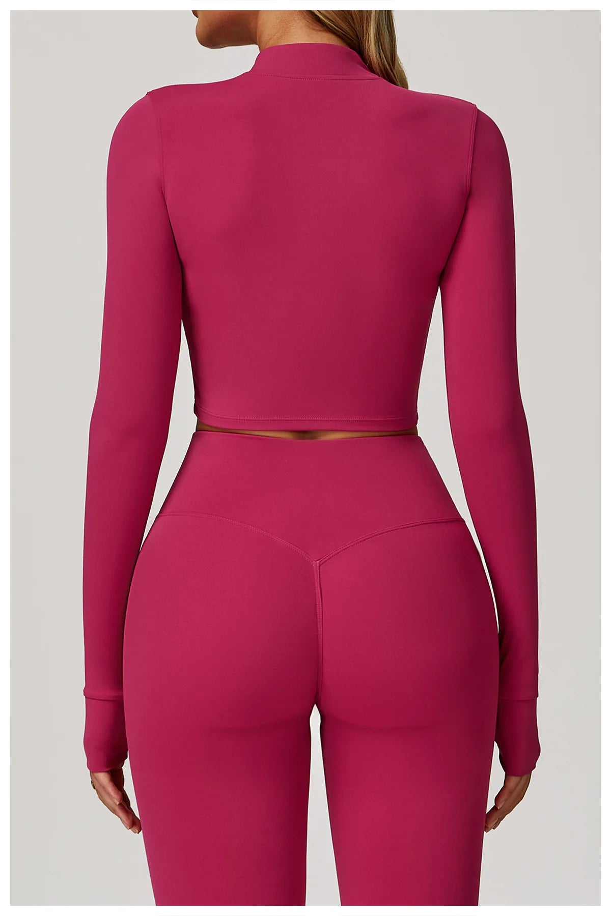 Women's Sexy Zip Long Sleeve Yoga Jacket – Workout Running Cycling Top