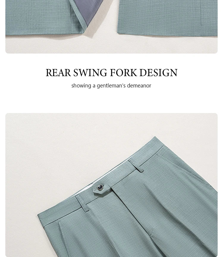 بدلة صيفية خضراء ضيقة للرجال