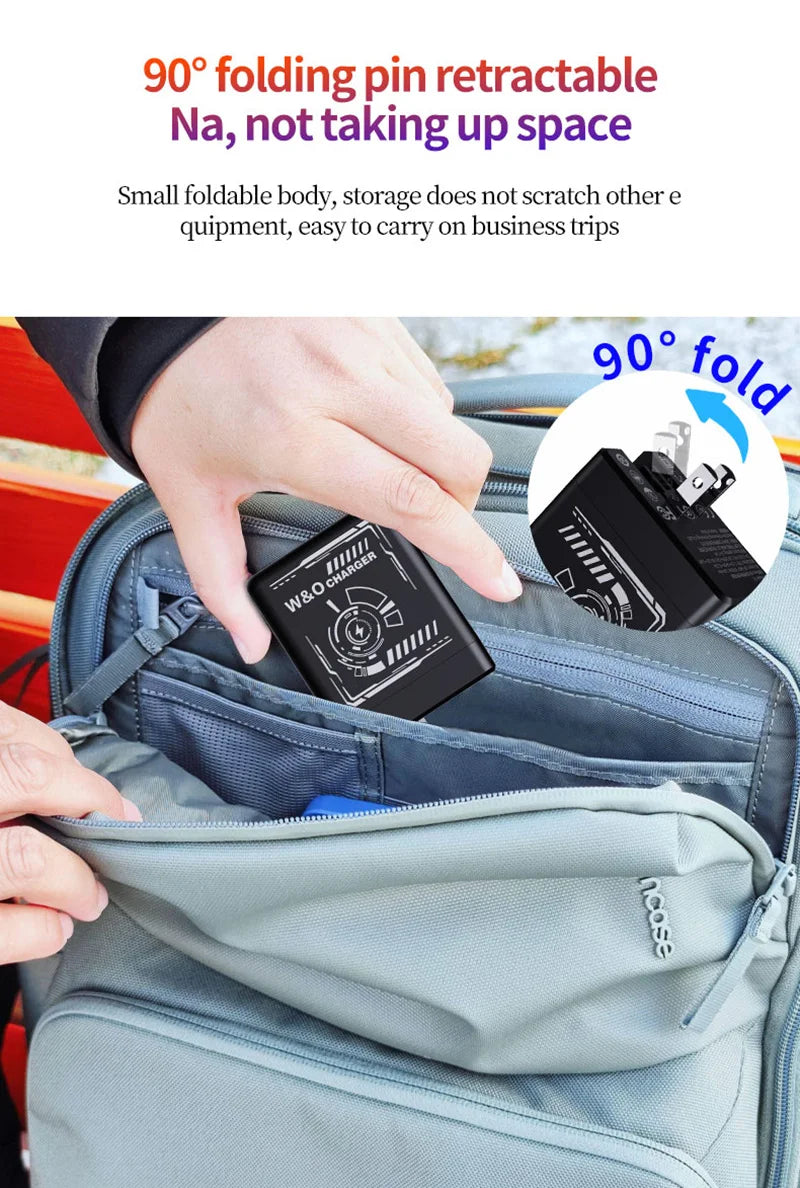 شاحن سريع بقوة 120 واط مع كابل Type-C وLightning