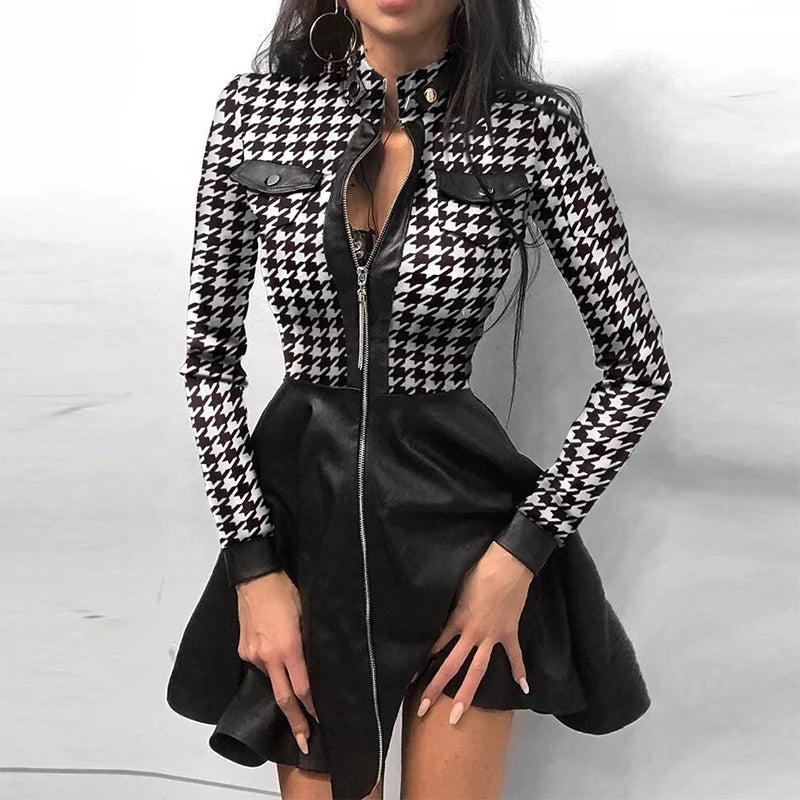 Women's Lace Patchwork Mini Dress