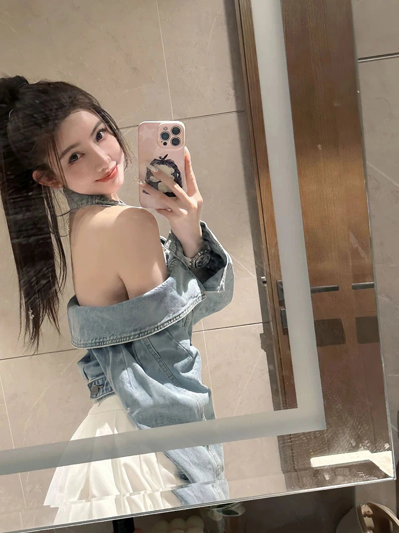 Women’s Vintage Sleeveless Denim Vest Streetwear