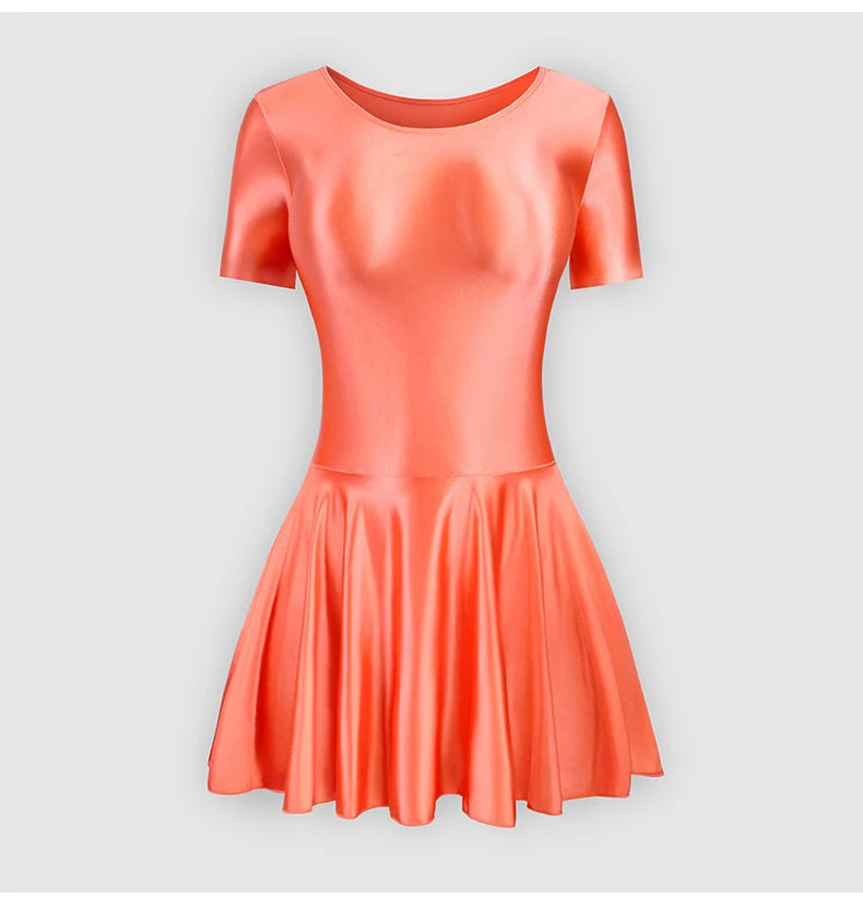 تنورة باليه رياضية من الساتان للنساء