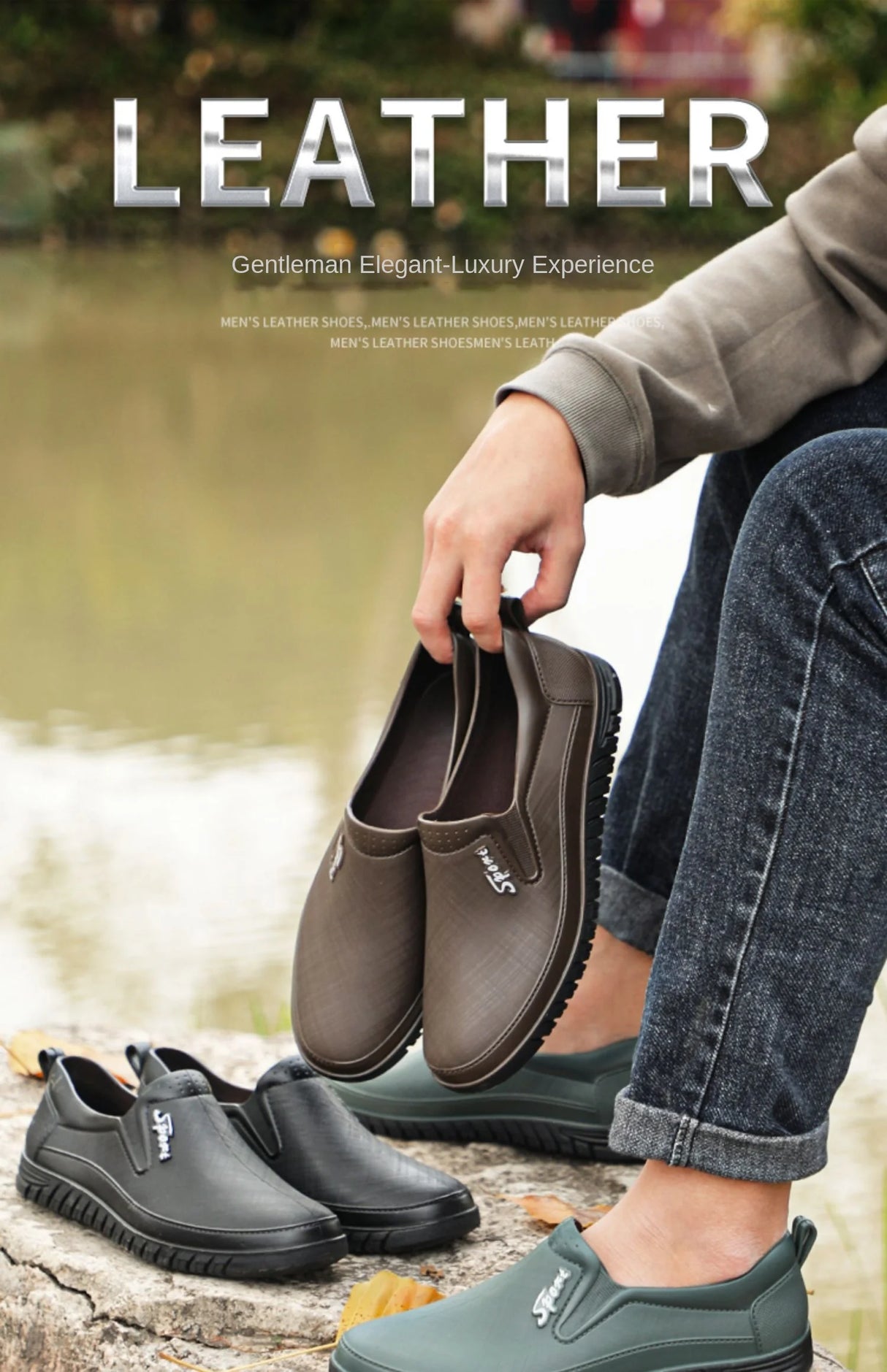 أحذية مطر رجالية منخفضة القطع