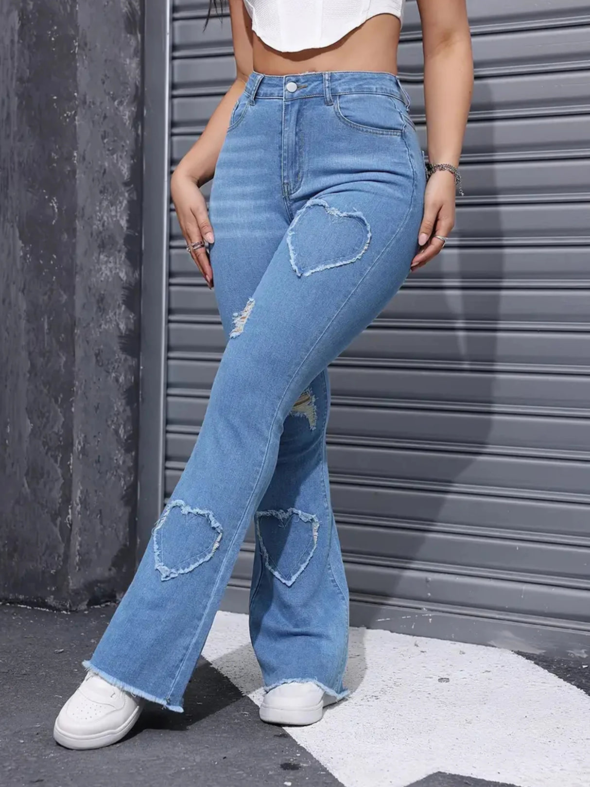Women Distressed Embroidered Jeans