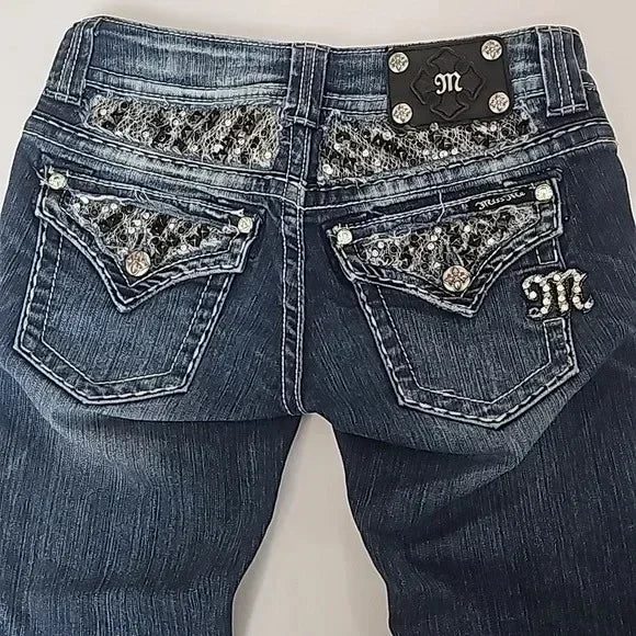 Miss Me Y2K Rhinestone Wide Jeans