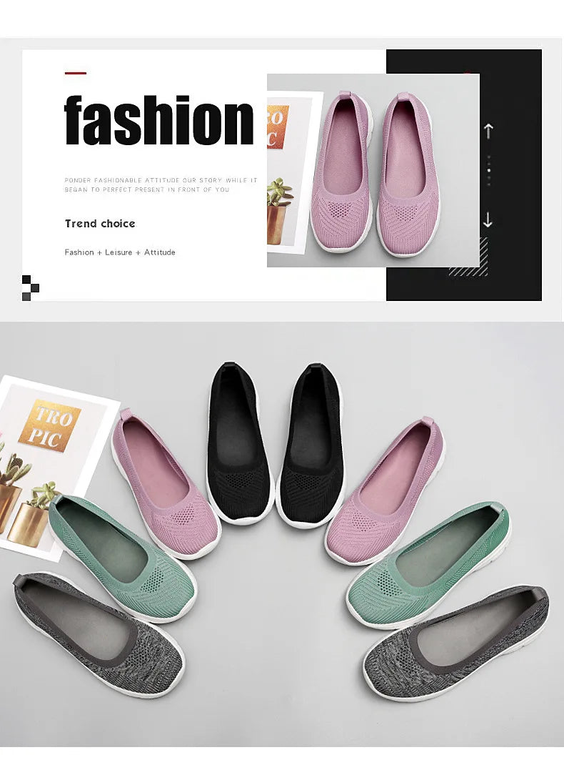 أحذية رياضية نسائية محبوكة على شكل جوارب